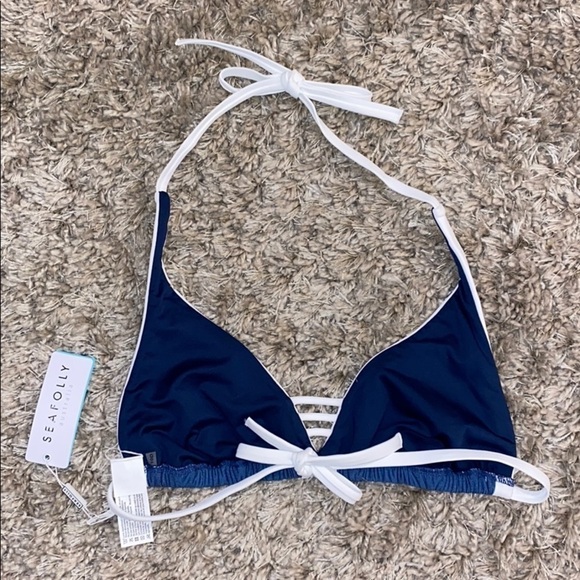 Seafolly Block Party D-Cup Triangle Halter Bikini Top 8 - Picture 8 of 8